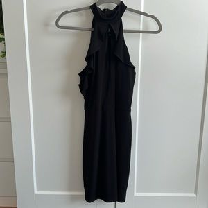 Express size small black cocktail dress! Ruffle front. Adorable!